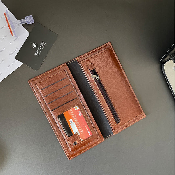 Long Wallet & Card Holder - Slim Design with ID Photo Frame, Multiple Card Slots