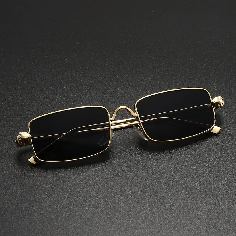 Men'S Vintage Square Frame Fashion Glasses, Copper Metal Texture