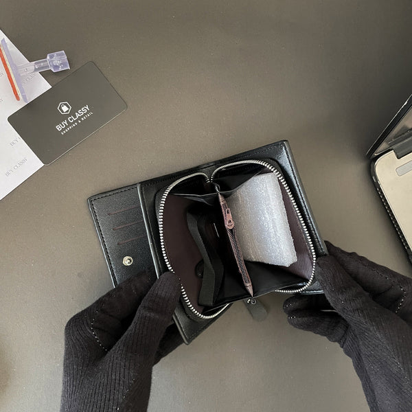 Balebaily Short Zipper High Quality Pu Leather Wallet Coin Purse