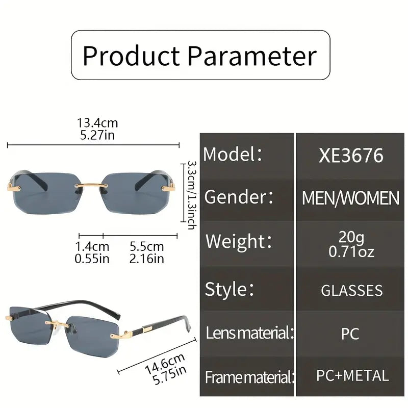 Fashion Square Frameless Glasses