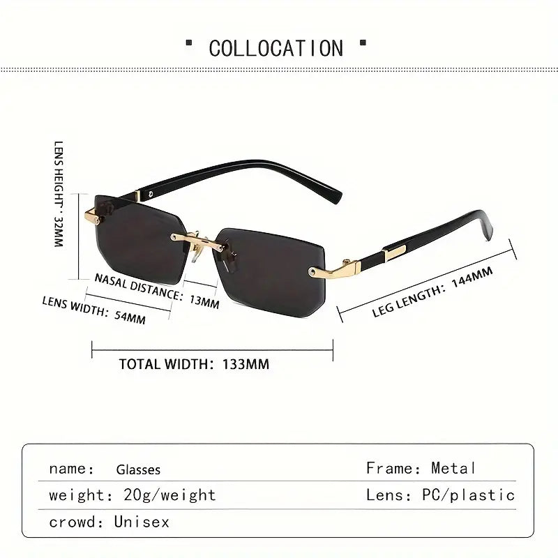 Fashion Square Frameless Glasses