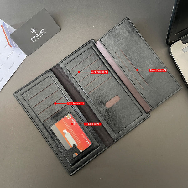 Men's Three-Layer Wallet with Large Capacity and Multi-functional Design
